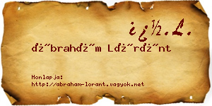 Ábrahám Lóránt névjegykártya